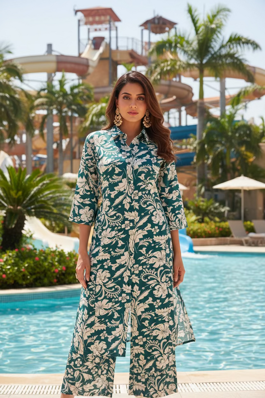Trendy Women Floral Cotton Co-Ord Set