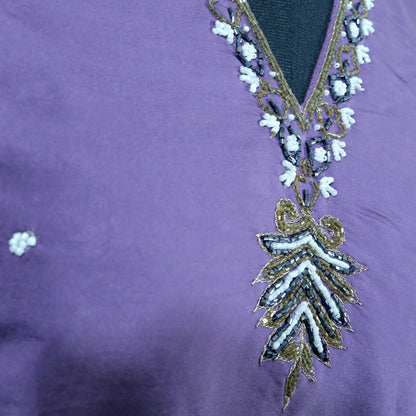 ROMAN SILK Purple KURTHI – GRACEFUL EVERYDAY WEAR