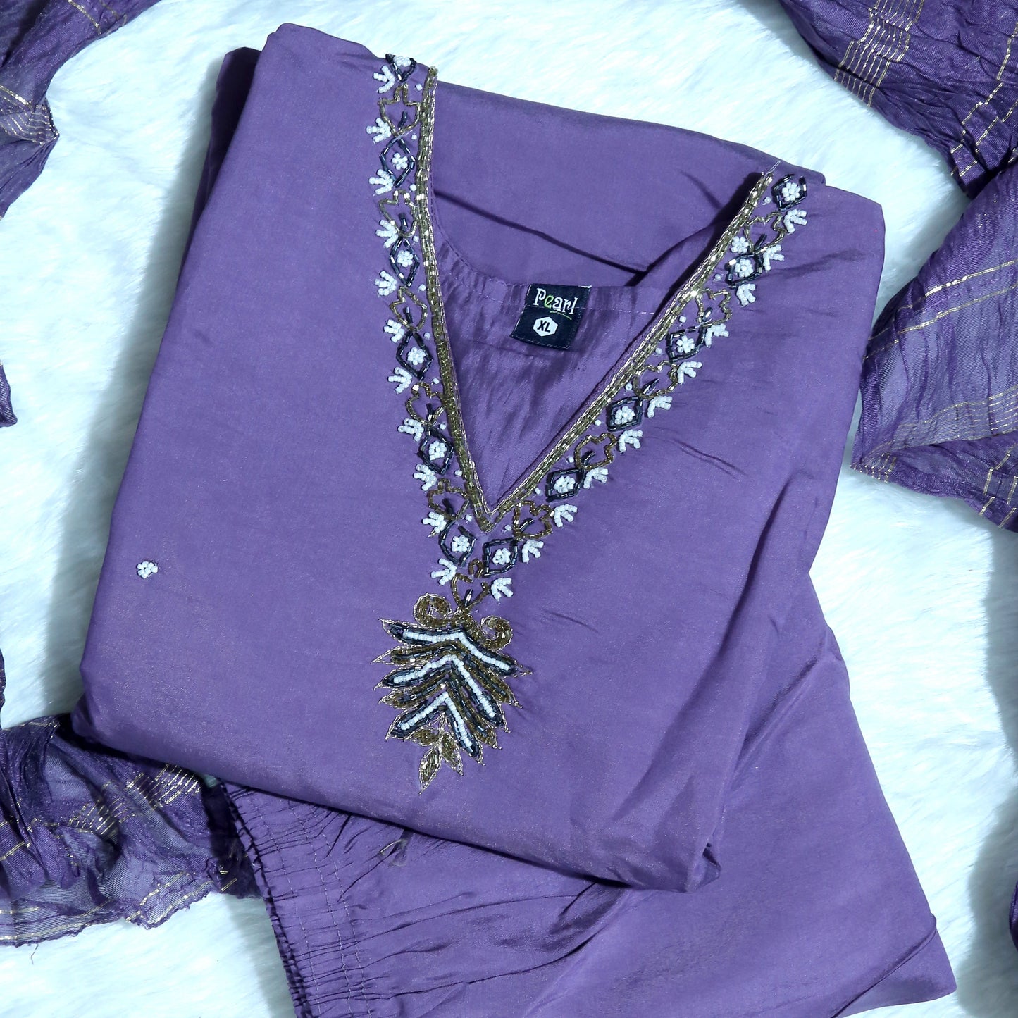 ROMAN SILK Purple KURTHI – GRACEFUL EVERYDAY WEAR