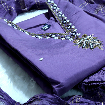 ROMAN SILK Purple KURTHI – GRACEFUL EVERYDAY WEAR