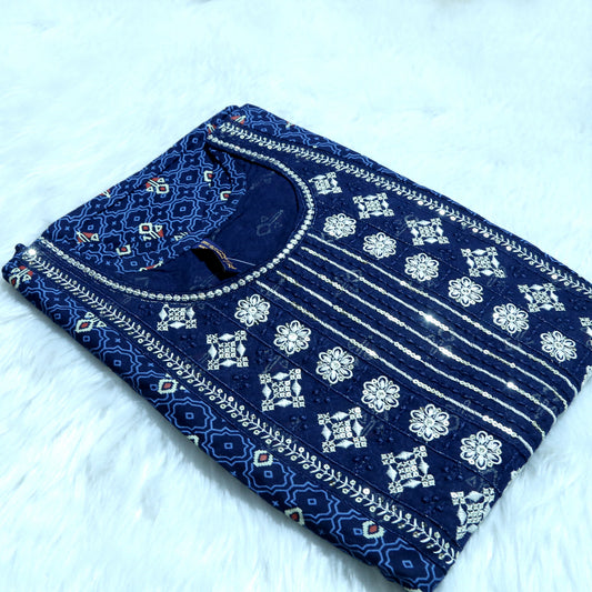 Sapphire Bloom Ethnic Wear Kurthi