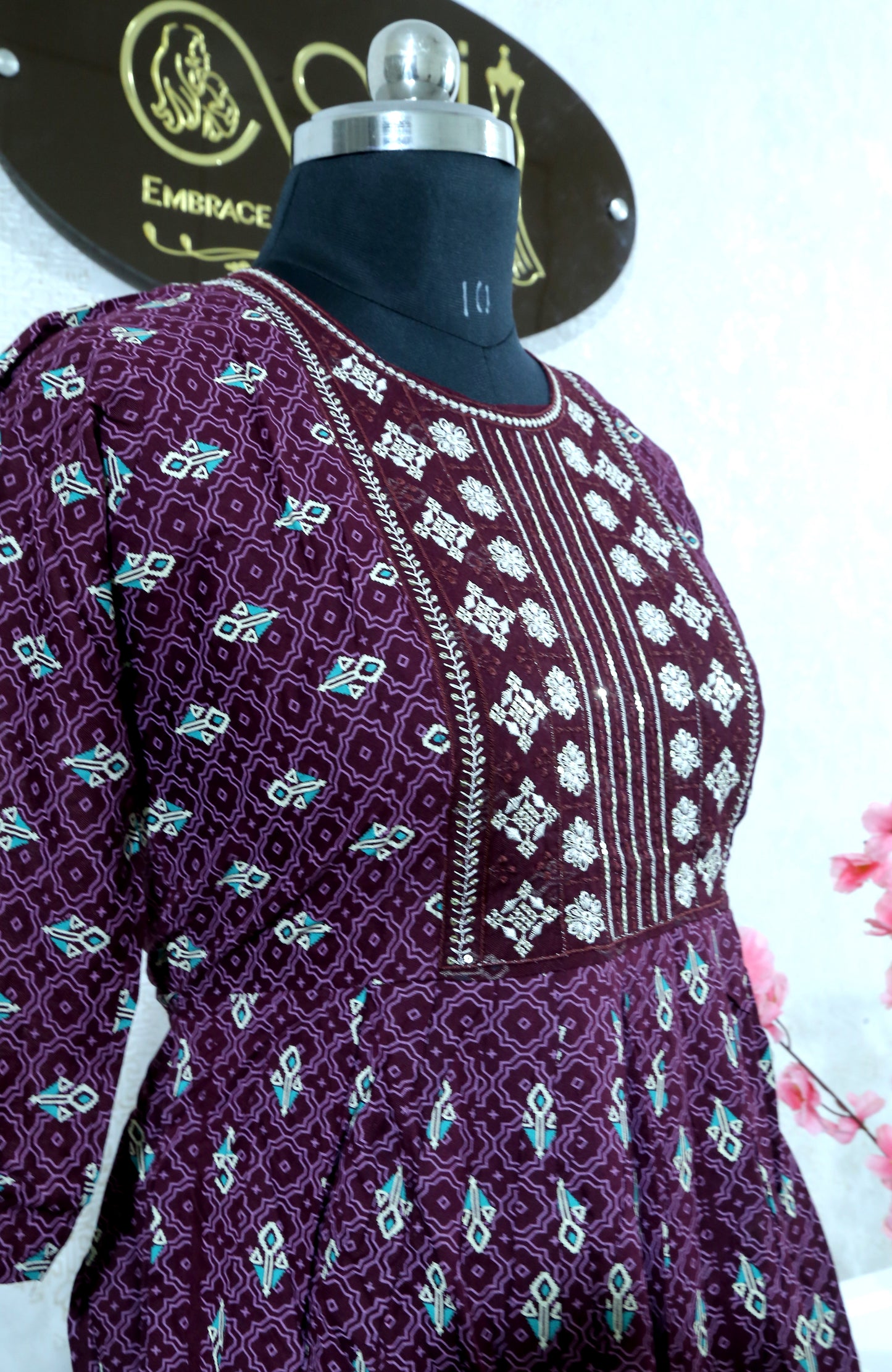 RANG MAHAL ETHNIC WEAR – MAROON KURTHI