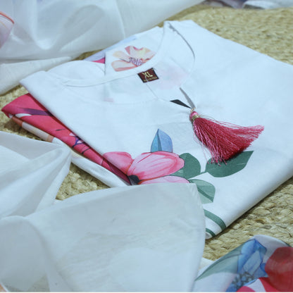FLORAL PANKHUDI KURTHI SET FOR WOMEN