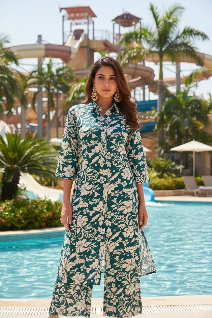 Trendy Women Floral Cotton Co-Ord Set