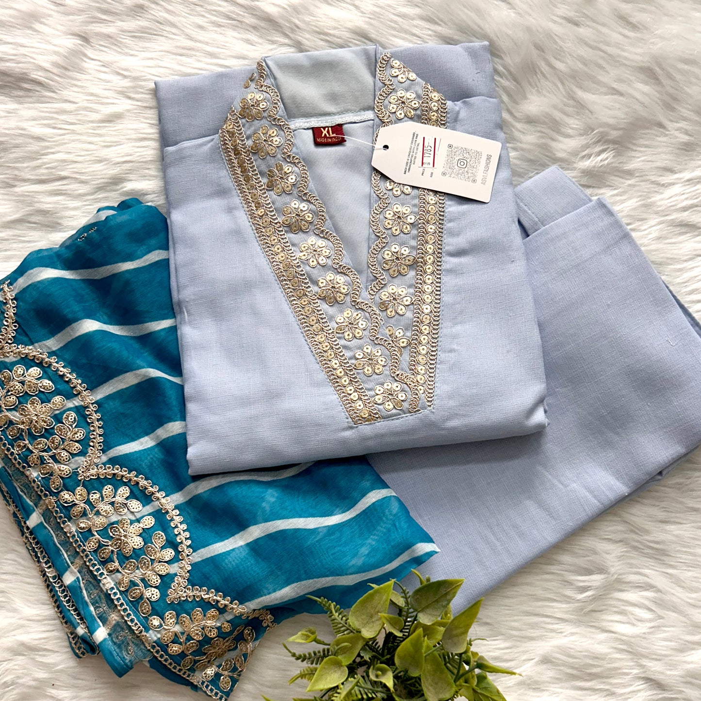 HANDCRAFTED COTTON BLEND PREMIUMETHNIC SUIT SET