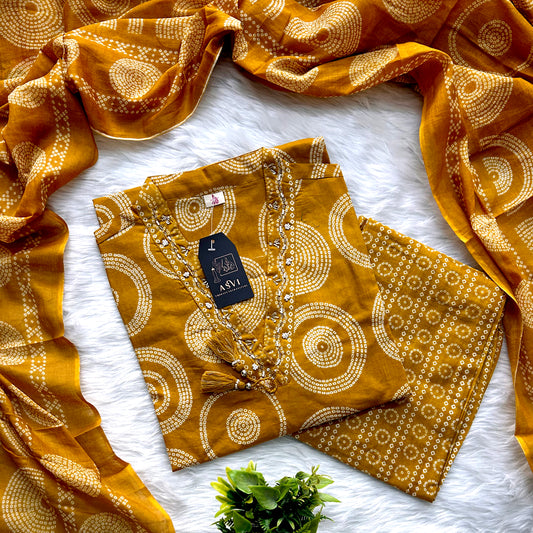 HANDCRAFTED PURE COTTON STRAIGHT SUIT SET WITH INTRICATE EMBROIDERY