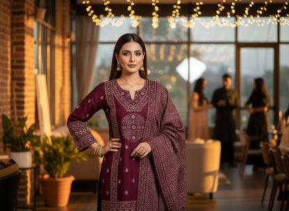 PREMIUM COTTON EMBROIDERY WORK SUIT SET – HANDCRAFTED STRAIGHT FIT ETHNIC WEAR