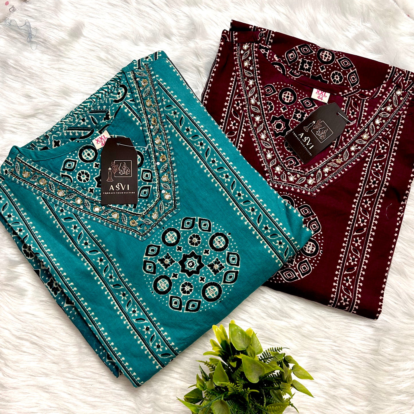 PREMIUM COTTON EMBROIDERY WORK SUIT SET – HANDCRAFTED STRAIGHT FIT ETHNIC WEAR