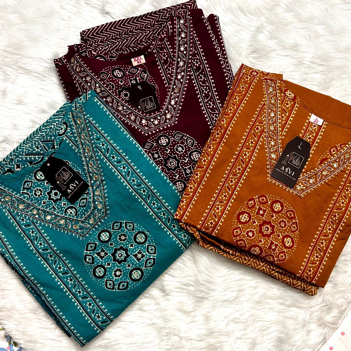 PREMIUM COTTON EMBROIDERY WORK SUIT SET – HANDCRAFTED STRAIGHT FIT ETHNIC WEAR