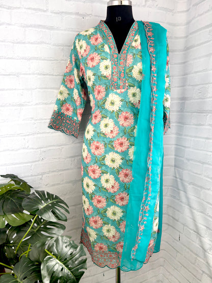 PREMIUM SOFT MULMUL COTTON V-NECK SUIT SET
