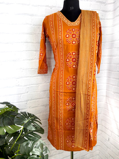 PREMIUM COTTON EMBROIDERY WORK SUIT SET – HANDCRAFTED STRAIGHT FIT ETHNIC WEAR