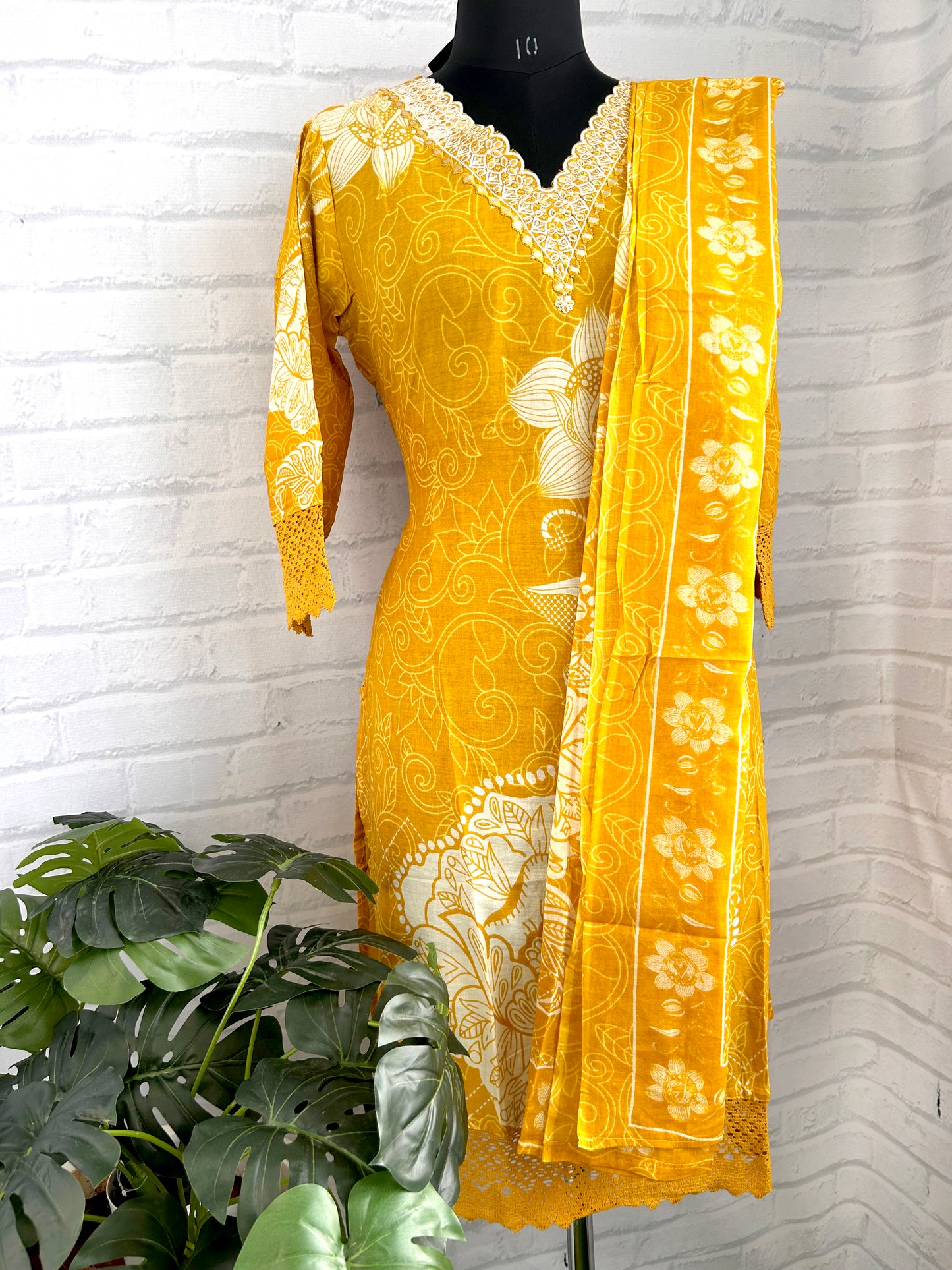 STRAIGHT-FIT PREMIUM COTTON KURTIS – V-NECK EMBROIDERED DESIGN