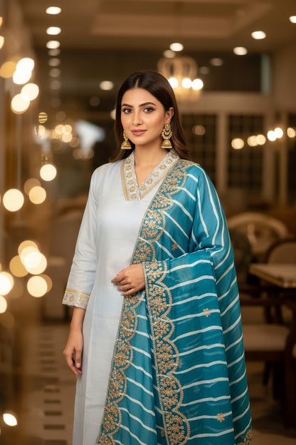 HANDCRAFTED COTTON BLEND PREMIUMETHNIC SUIT SET