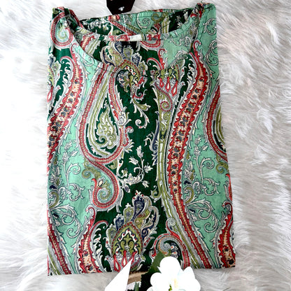 ELEGANCE PISTA GREEN EMBROIDERY WORK PRINT CO-ORD SET